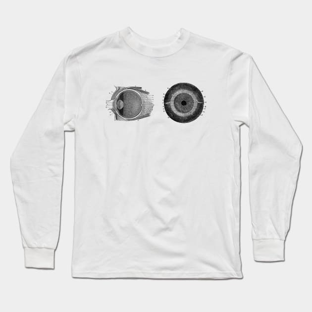 Human Eye Anatomy Diagram - Dual View Long Sleeve T-Shirt by Vintage Anatomy Prints